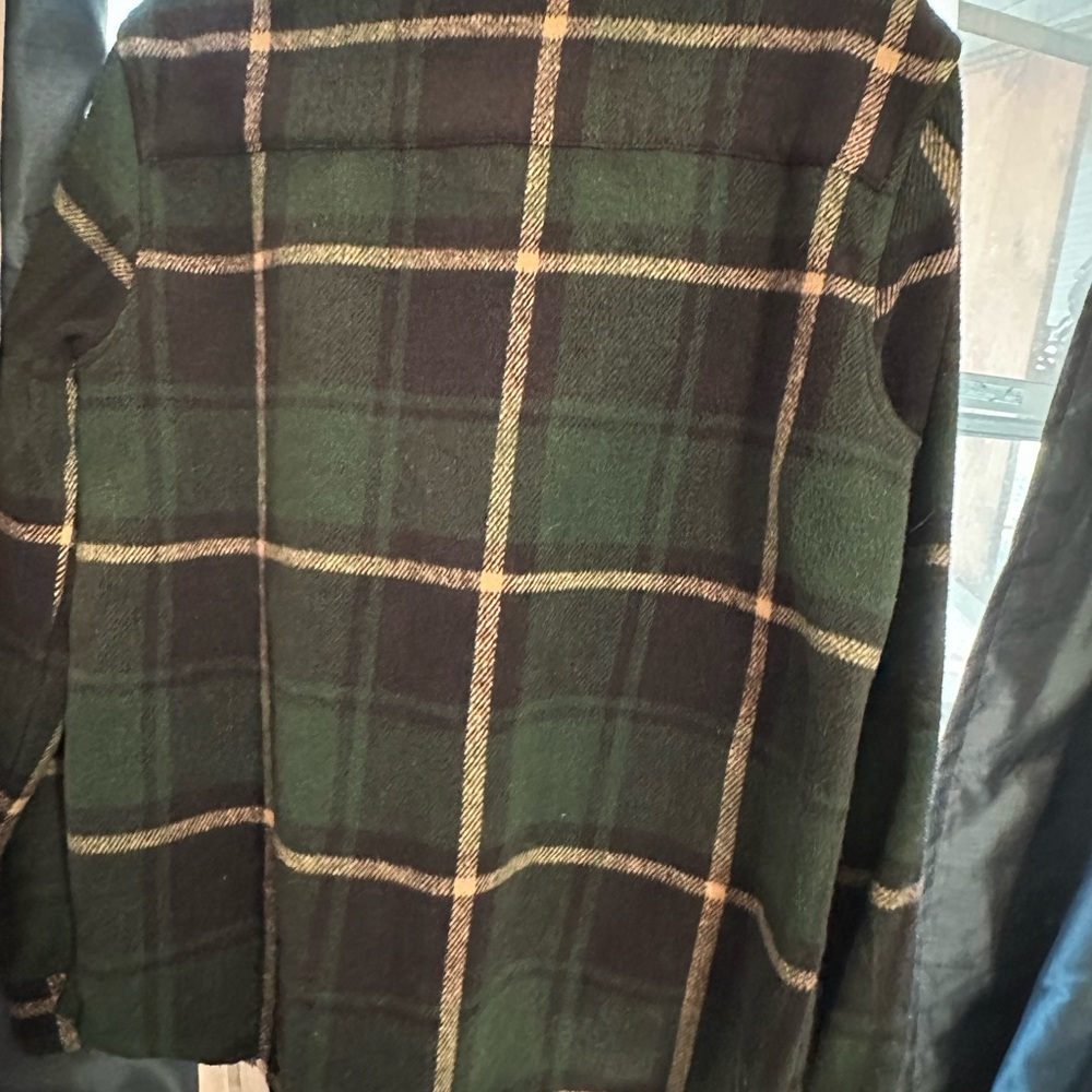 Green Plaid Button-Up Shacket - image 2